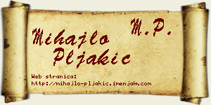 Mihajlo Pljakić vizit kartica